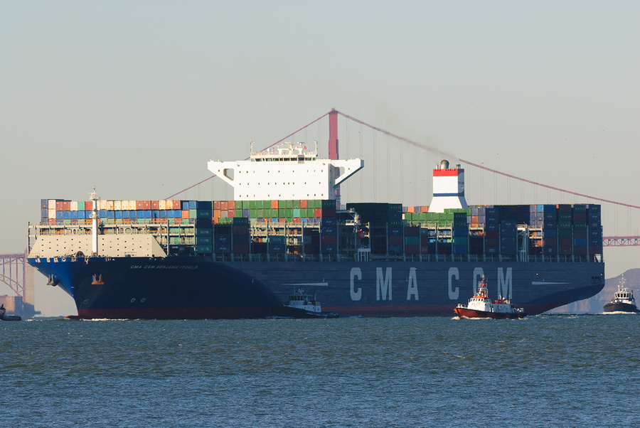 San Francisco Ca December 31 2015 The Newest Container Ship